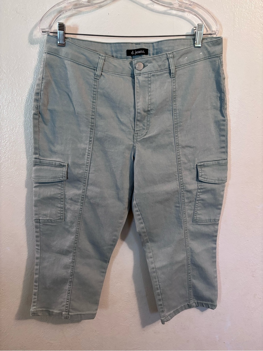 d. jeans Light Gray Cargo Crop Jeans